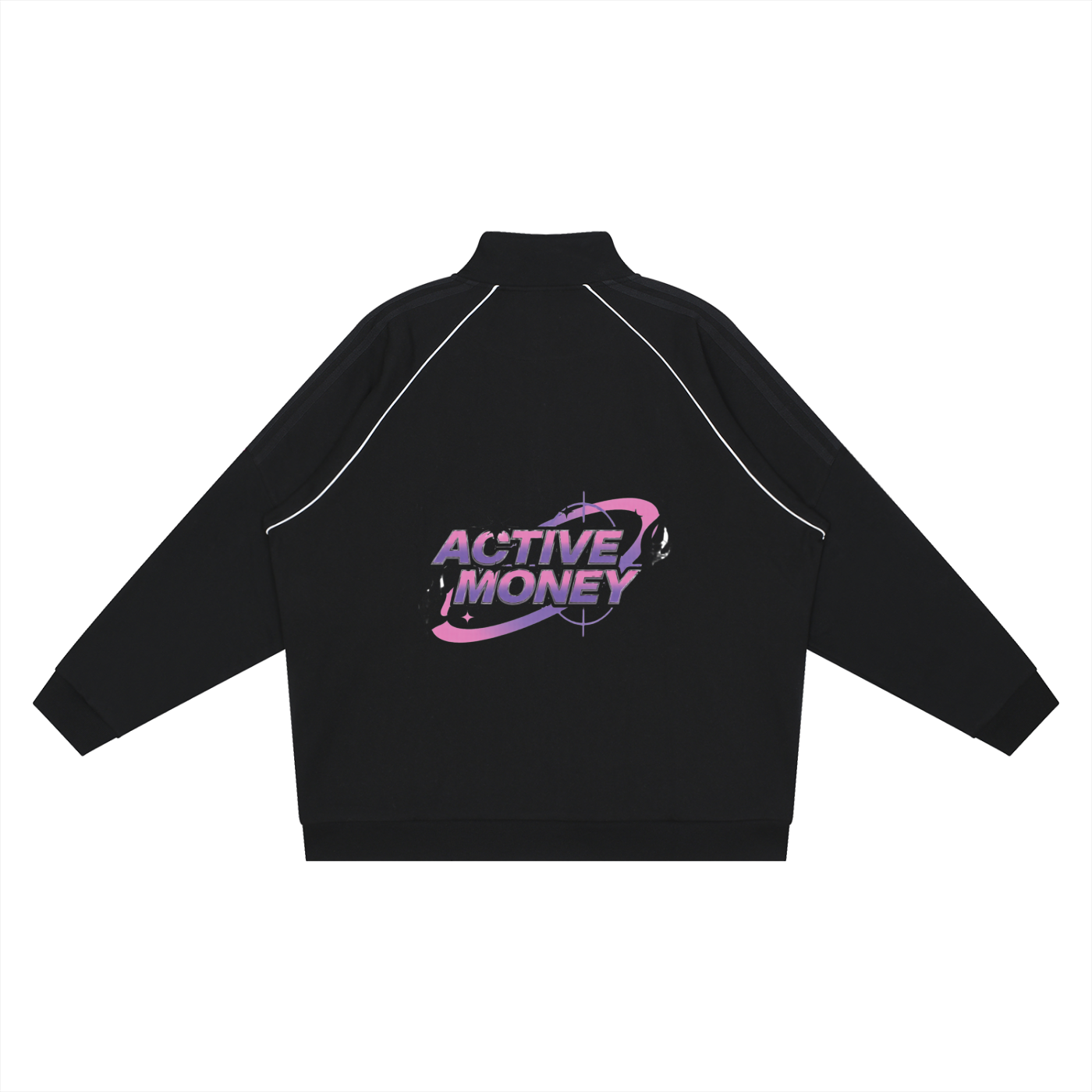 Reflection Striped Raglan Sleeve  Jacket