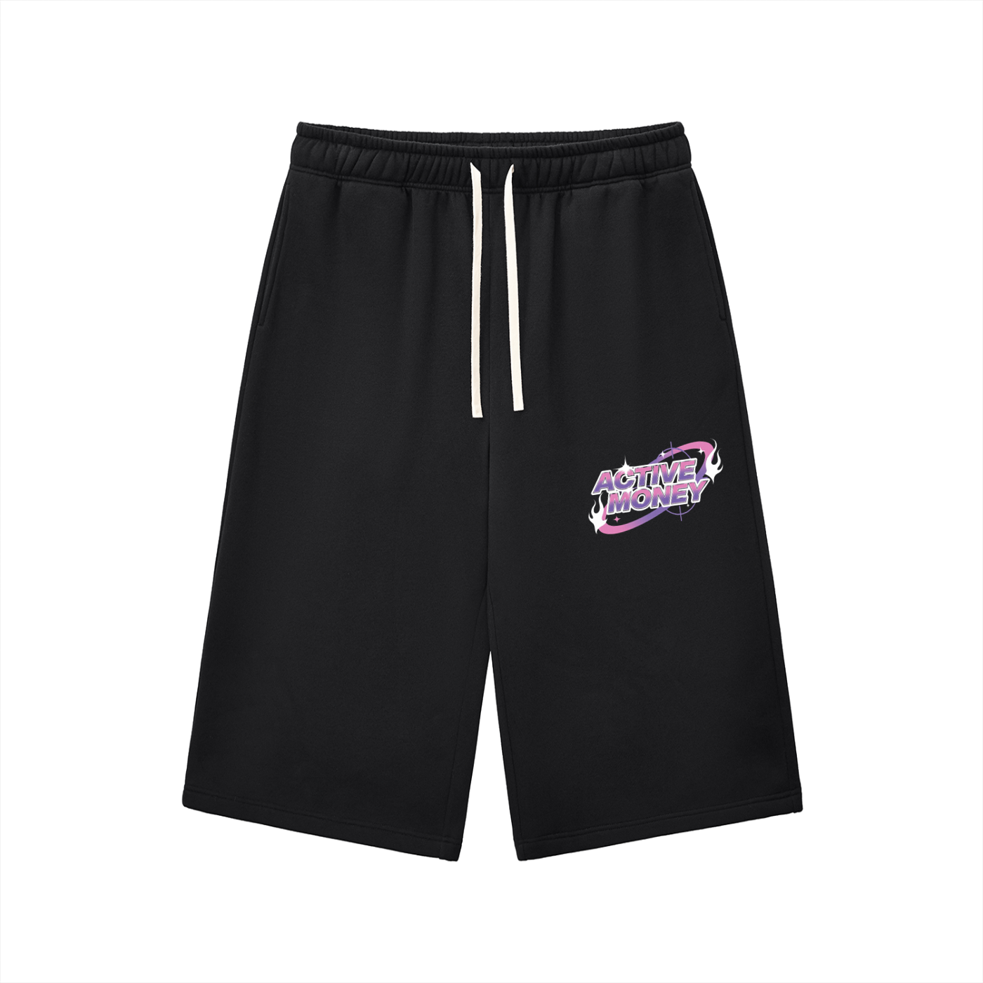 Relaxed Drawstring Three-quarter Sweatpants