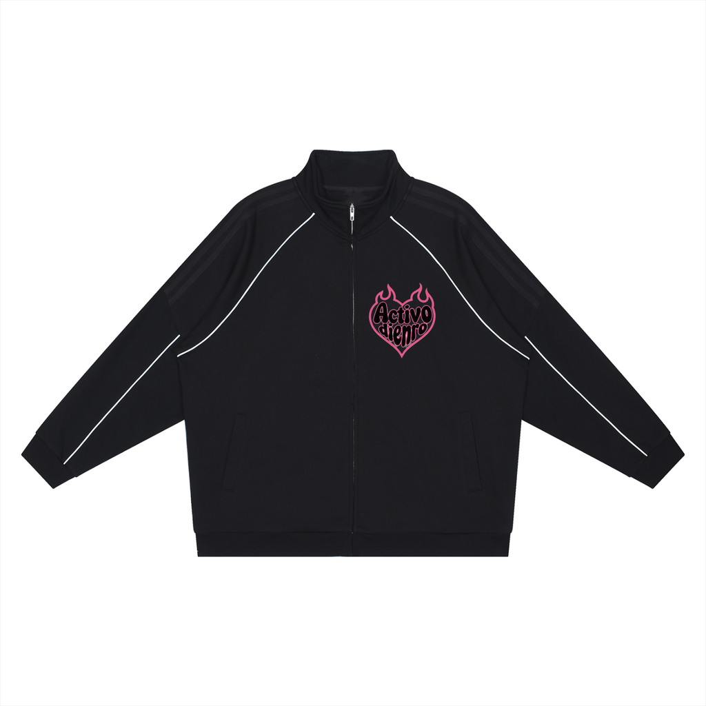 Reflection Striped Raglan Sleeve  Jacket